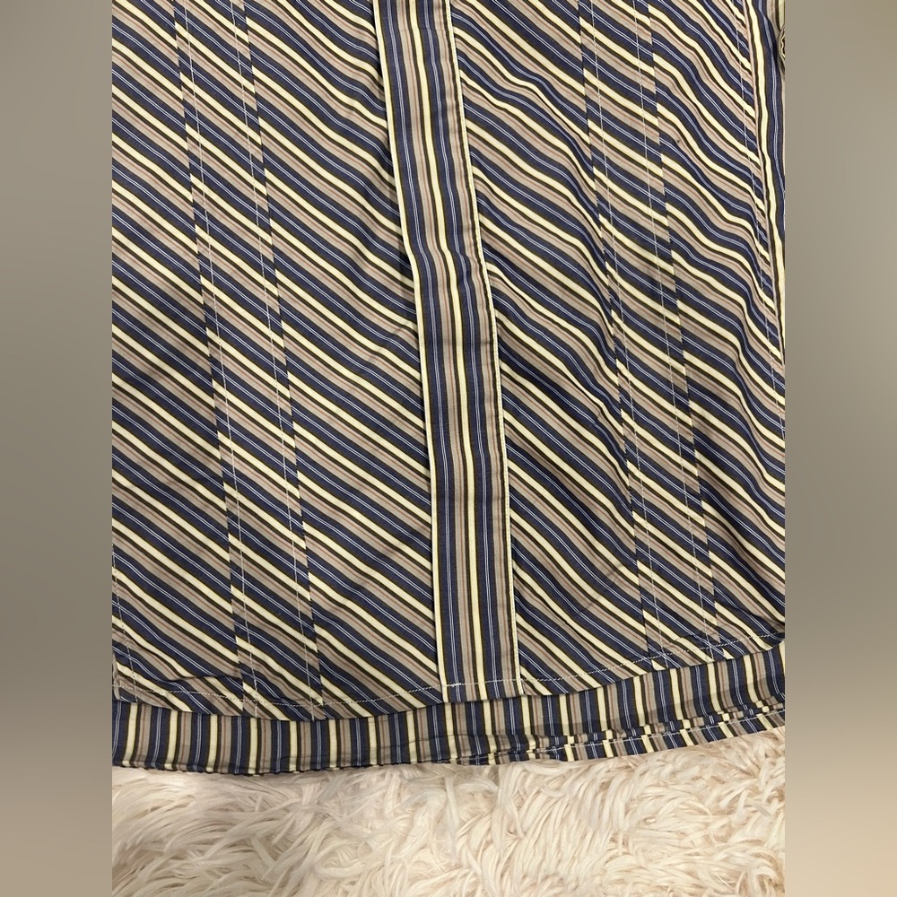 BOSS Hugo Boss Men's‎ Long Sleeve Button-Down Shirt 41 / 16 Striped Blue Brown - Picture 4 of 6